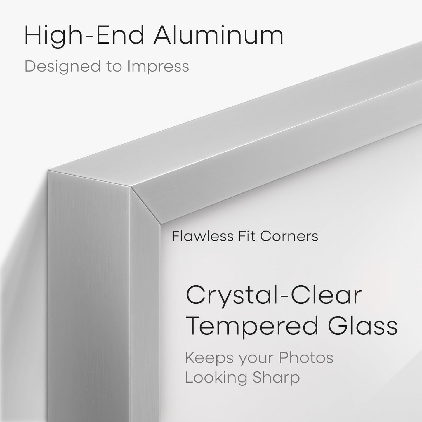 Homeforia Poster Frame 24x32 Silver, High End Metal 24 x 32 Large Picture Frame with Mat 20 x 28 Photo, 24x32 Silver Frames Matted to 20x28 Print, 32x24 Thin Frames, Tempered Glass, Wall Kit, Set of 1