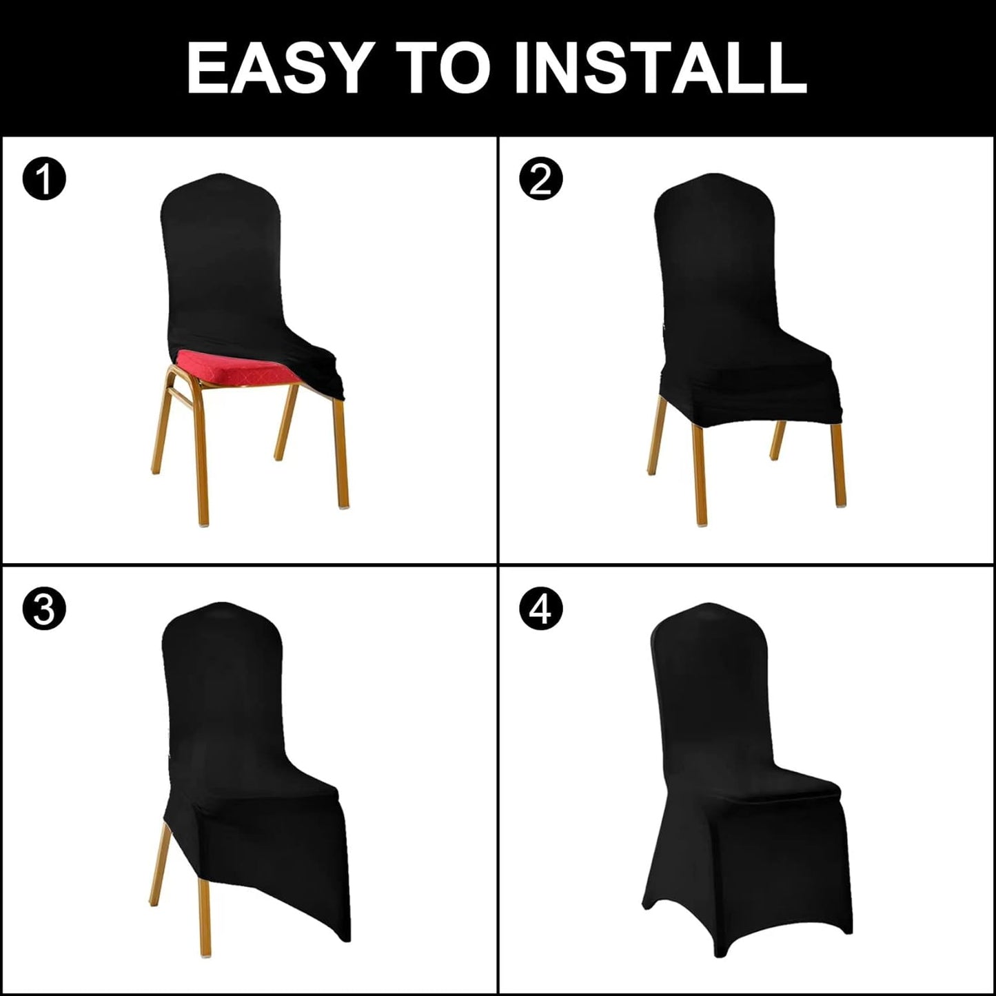 SUPERO Waterproof Spandex Chair Cover 12PCS, Stretch Dining Chair Covers, Polyester Outdoor Chair Covers, Protector Stretch Chair Cover for Party Universal, Banquet, Wedding Event, Hotel(Lavender)