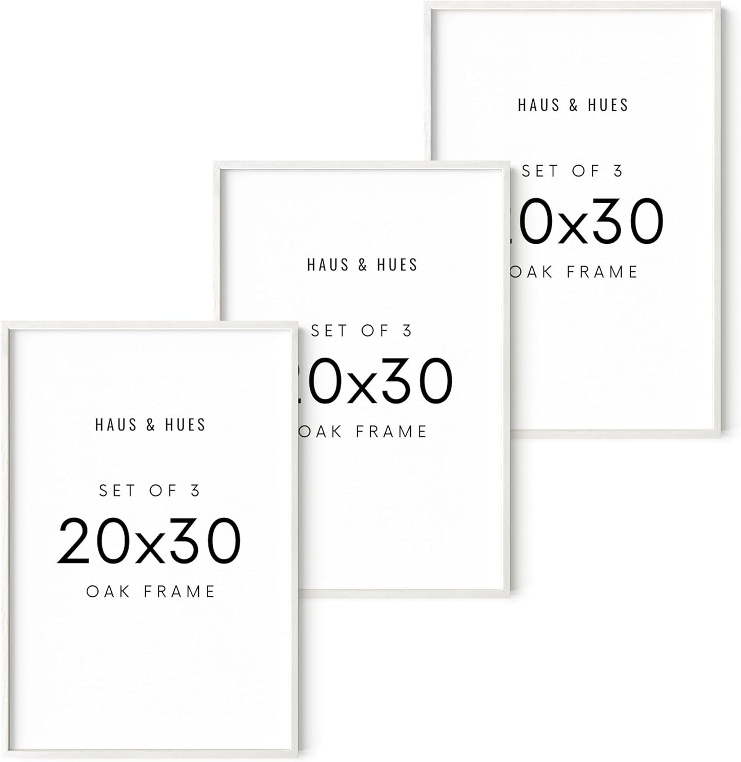 HAUS AND HUES Standalone White Oak Frame Set of 3-20x30