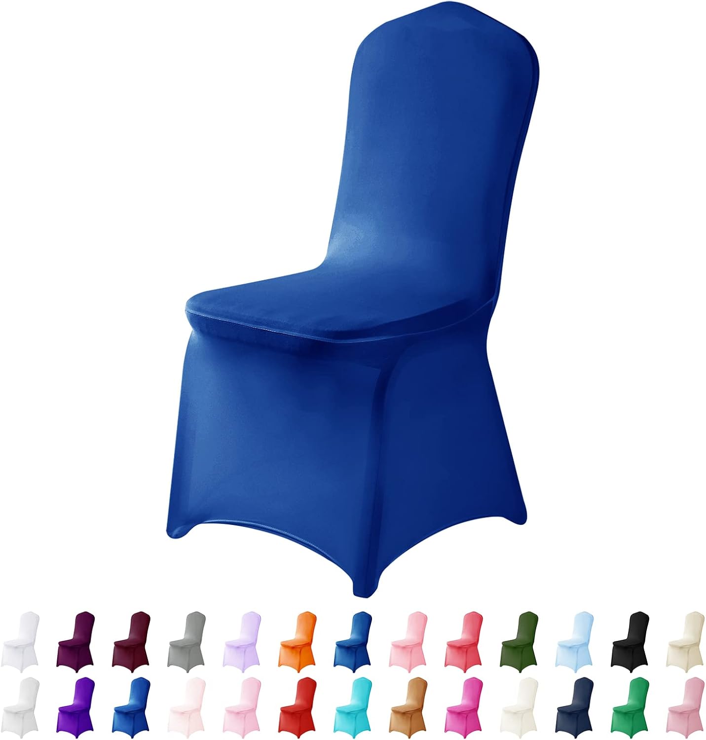 Spandex Chair Covers, 12PCS, Removable Washable Protector Stretch Covers for Living Room, Party, Banquet, Wedding Event, Hotel (Royal Blue)