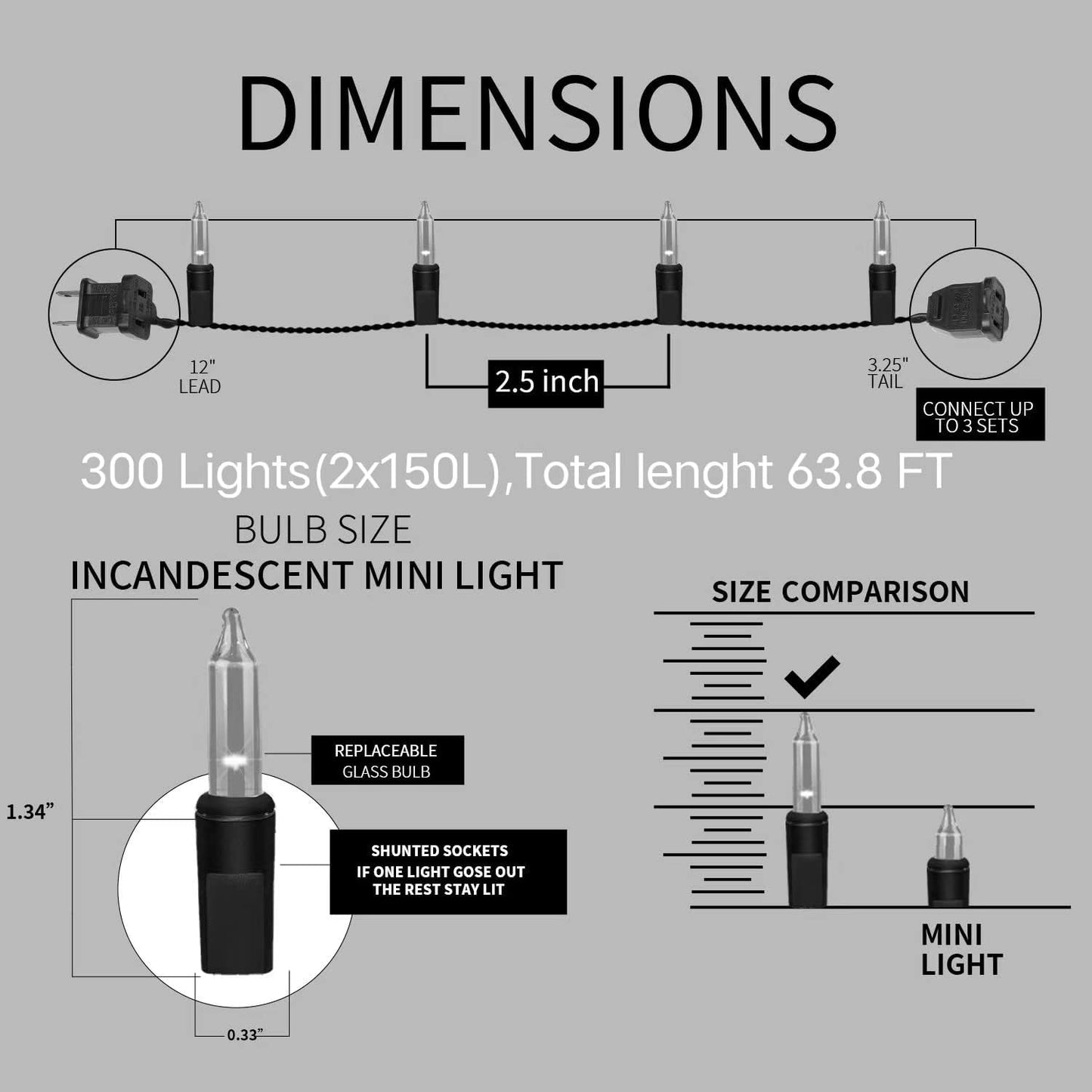 300LIGHTS(2*150L) Pink Extra-Bright with End Connectors Christmas Decorative Lights 19.44m UL Certified Mini String Light Set Waterproof for Home Garden Holiday Tree Party Patio Decor Wedding