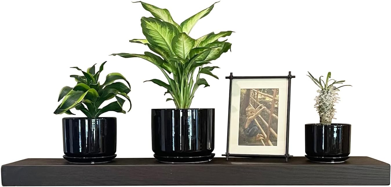 joelsantiques 36 Inch Wooden Floating Shelves for Wall - 36x8x2 in - Made of Natural Wood - Heavy Duty Rustic Wall Shelves - Made in USA - Perfect for Living Room, Kitchen - Mocha