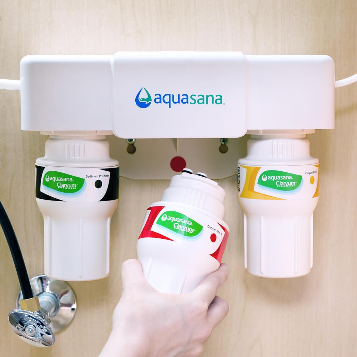 Aquasana Replacement Filter Cartridges for 3-Stage Under Sink Water Filtration System - Filters 99% Of Chlorine - 3 Count - AQ-5300R