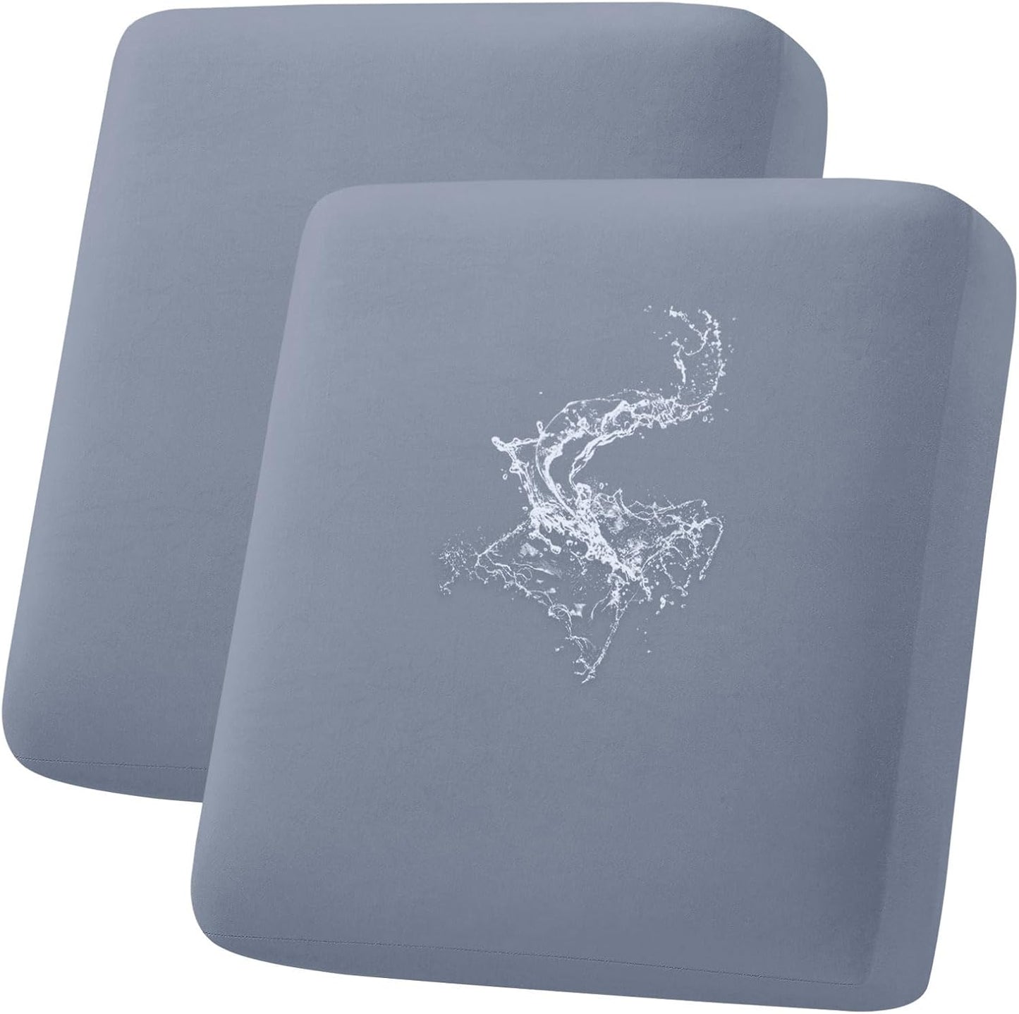 hyha Waterproof Couch Cushion Covers, Stretch Sofa Couch Seat Slipcover for Dog Washable, Non-Slip Waterproof Outdoor Cushion Covers for Patio Furniture Replacement (2 Pieces, Grey)