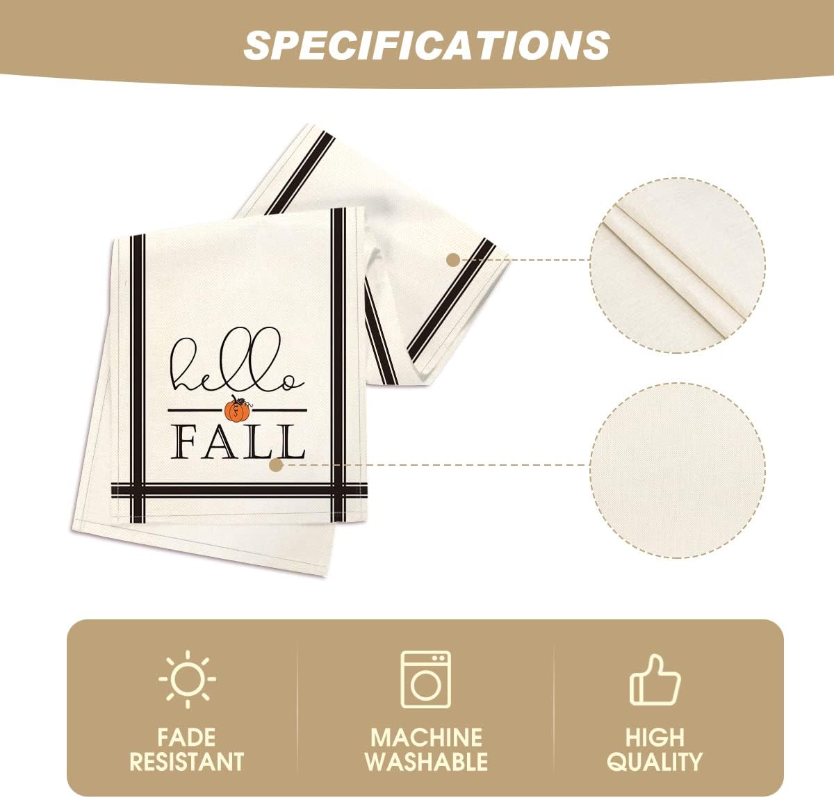 Artoid Mode Hello Fall Pumpkin Table Runner, Seasonal Harvest Vintage Thanksgiving Kitchen Dining Table Decoration for Indoor Outdoor Home Party Decor 13 x 90 Inch