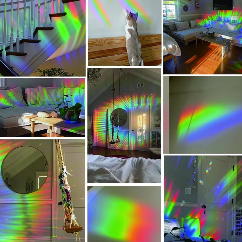 12pcs Window Decals for Bird Strikes, Anti Collision Window Clings, Rainbow Reflection Window Sticker, Sunflower Style Sun Catcher Stickers for Glass Windows