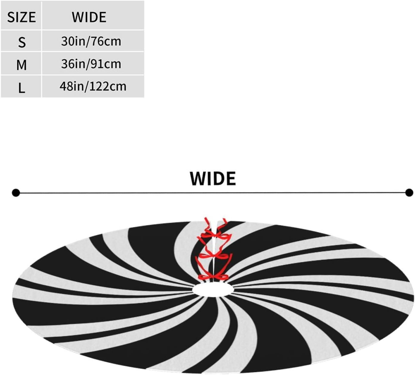 Christmas Tree Skirt,Mint Sugar Double Swirl Candy Black Xmas Tree Skirt Rustic Farmhouse Tree Skirt for Christmas Decor Xmas Holiday Home Party Decorations48