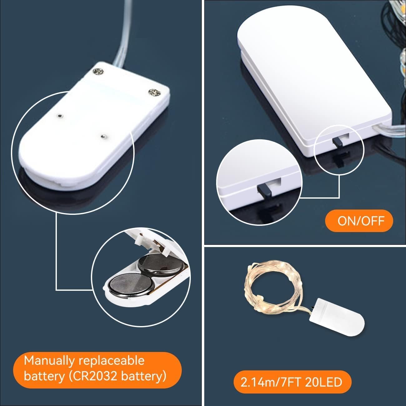 12 Pack Fairy Lights Battery Operated - 7ft 20 LED Twinkle Lights Copper Wire Mini String Lights Firefly Lights for Mason Jars DIY Crafts Christmas Wedding Party Centerpiece Table Decor, Cool White