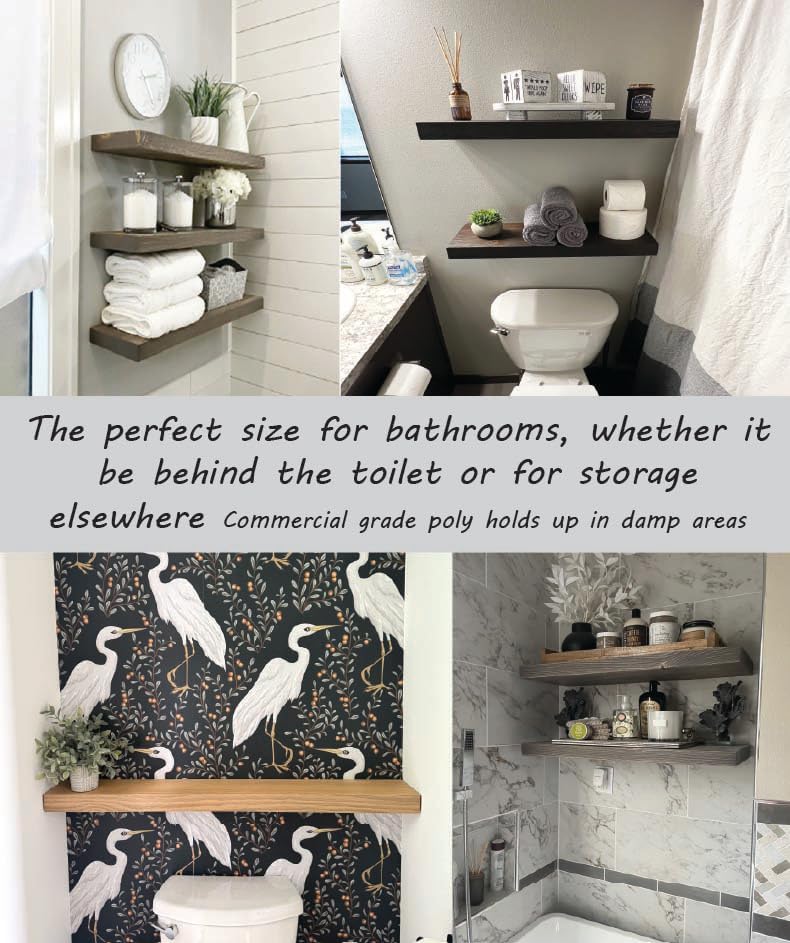 joelsantiques 36 Inch Wooden Floating Shelves for Wall - 36x8x2 in - Made of Natural Wood - Heavy Duty Rustic Wall Shelves - Made in USA - Perfect for Living Room, Kitchen - Mocha