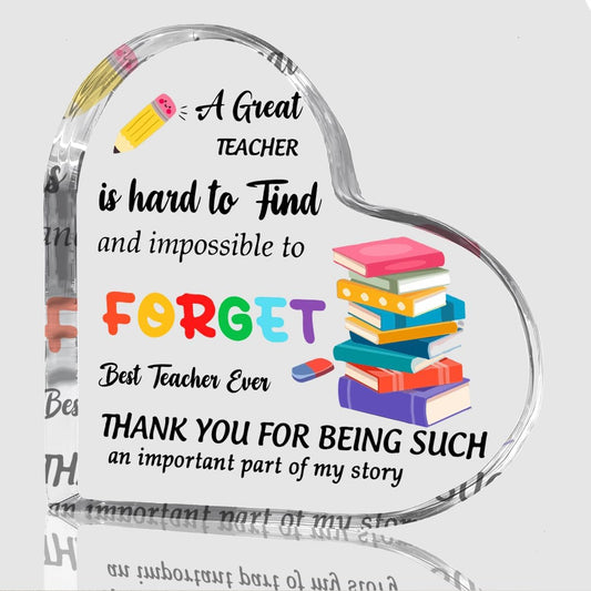 Teachers Day Graduation Season Opening Season Gifts Teacher Gifts Teacher Appreciation Gifts Best Teacher Gifts for Women Acrylic Heart for Her Coworker Friend Principal Educator Birthday Christmas