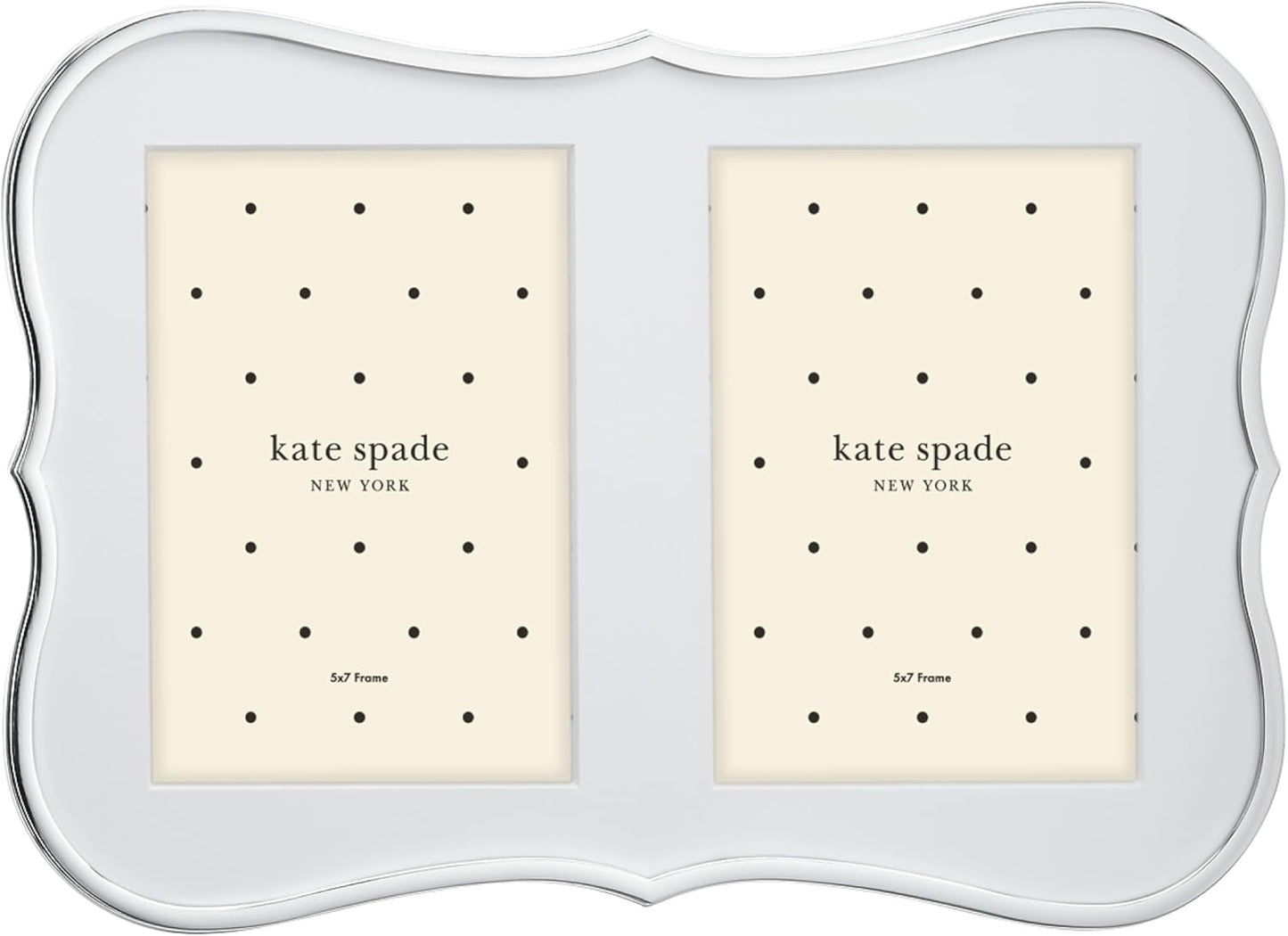 Kate Spade New York Crown Point Double 5" X 7" Frame, 2.60 LB, Silver