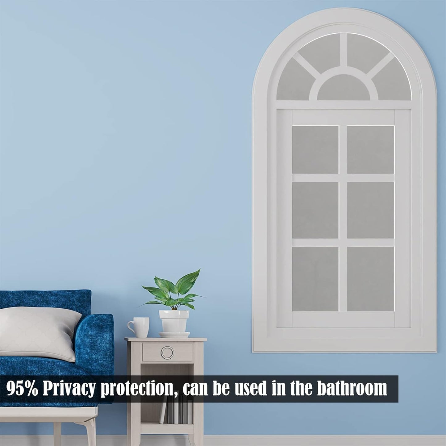 Niviy Window Darkening Film Day and Night Privacy Window Cling Sun Blocking Glass Door Window Cover Gothic Decor for Bedroom,Garage, Renter House (Grey, 23.6 x 78.7 inch)