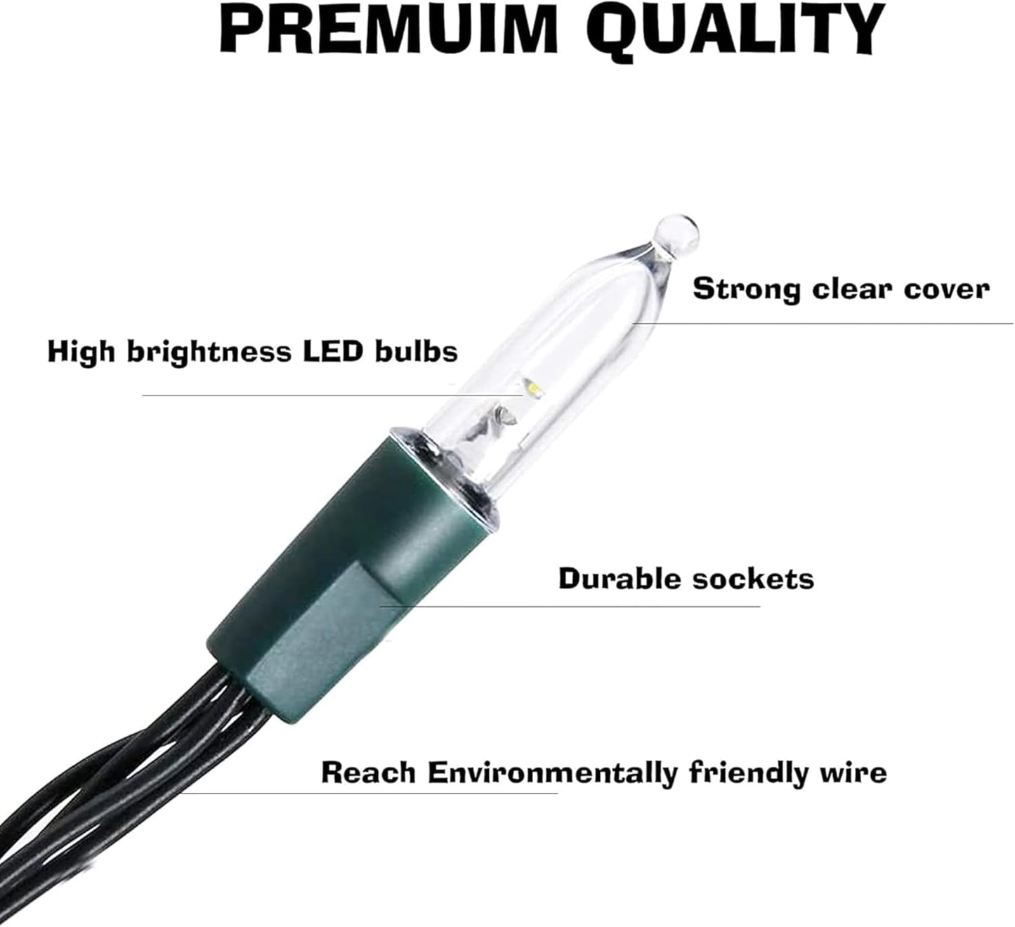 Dazzle Bright Battery Operated Christmas Lights, 2 Pack Total 32FT 100LED Clear Mini String Lights Waterproof with 8 Modes for Xmas Indoor Outdoor Yard Holiday Wedding Decorations (Red and White)