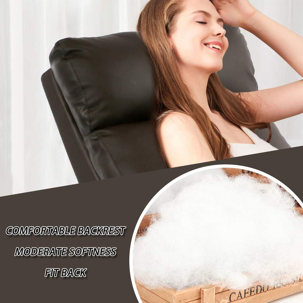 BestMassage | Recliner Chair | with 2 Point Massage Function | Pu Brown | with Lumbar Support, Adjustable Push Back, Footrest & Padded Seat | Easy Assembly | for Living Room, Home Theatre