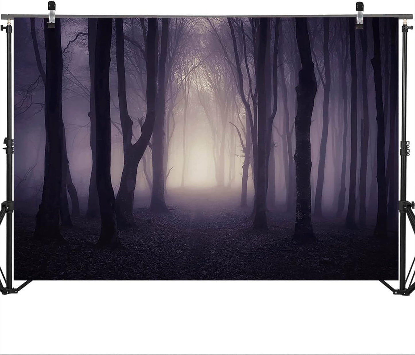 Mocsicka Halloween Photo Backdrop Misty Woods Dark Gloomy Forest Witch Wizard Party Background Halloween Night Ghost Photography Backdrops (10x8ft)