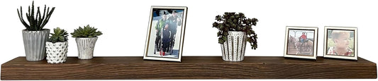 joelsantiques 72 Inch Wooden Floating Shelves for Wall - 72x8x2 in - Made of Natural Wood - Long Heavy Duty Rustic Wall Shelves for Bedroom - Perfect for Living Room, Kitchen - Medium Brown