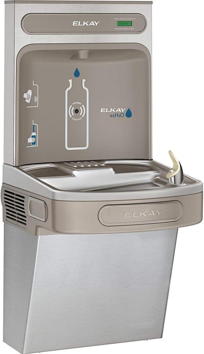 Elkay EZSDWSSK EZH2O Wall Mount Drinking Fountain and Bottle Filling Station with Silver Ion Anti-Microbial Protection - N/A