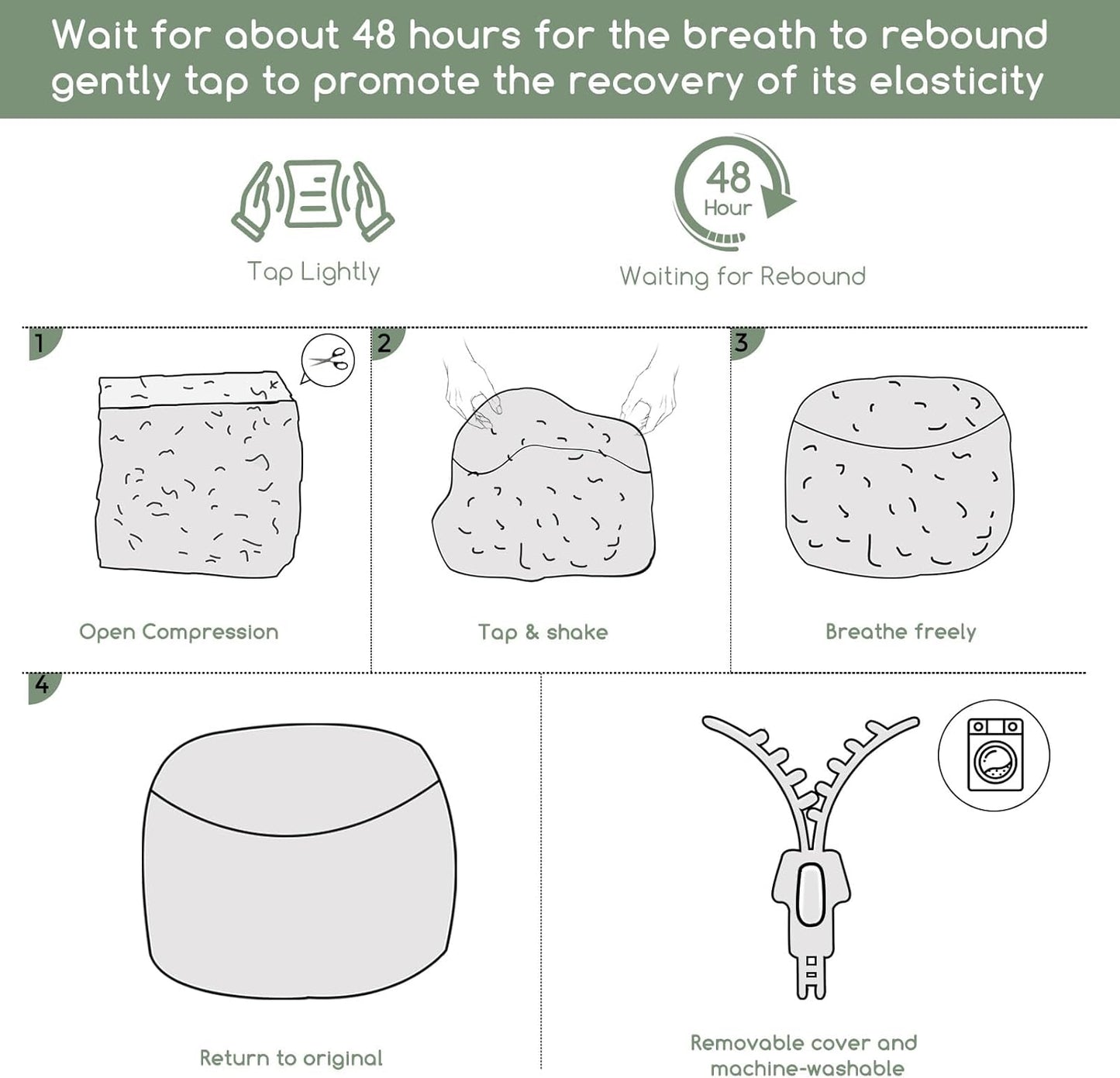 HIGOGOGO Round Stuffed Pouf Ottoman, Pu Leather Poufs with Foam Chunk Filling Foot Stool Storage Ottoman, 26 X 18 Floor Poufs Foot Rest for Living Room, Brown