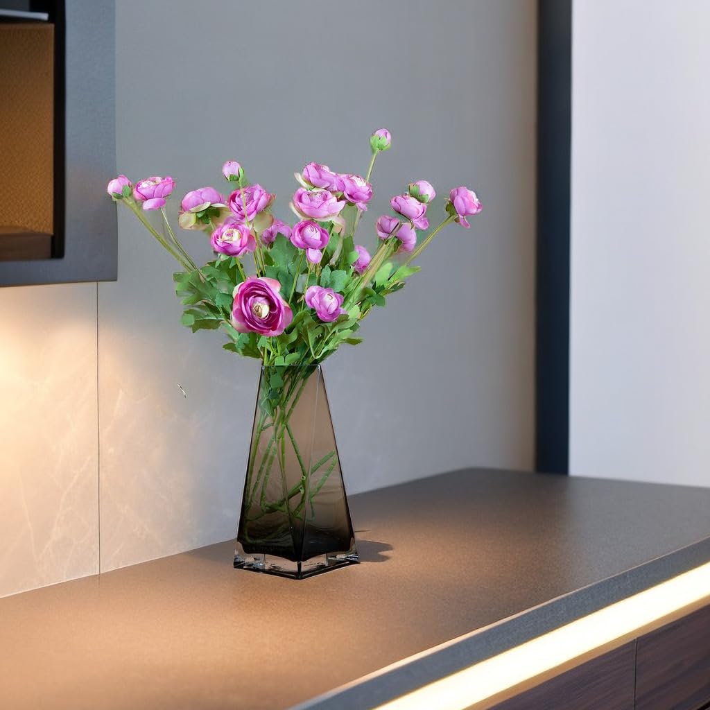 Artificial Silk Flowers Ranunculus Flower for Wedding Home Decoration 5 PCS Purple