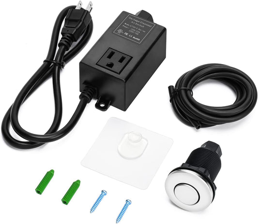Garbage Disposal Air Switch Kit for SinkTop Waste Disposal with Stainless Steel Polished Short Air Button by briidea