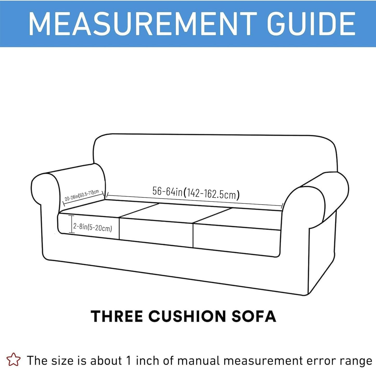 hyha Waterproof Couch Cushion Covers for Pets, Non Slip Sofa Seat Cover for Dogs Washable, Soft Thick Stretch Jacquard Fabric, Sofa Slipcovers with Elastic Bottom (1 Piece for Large, Blue)