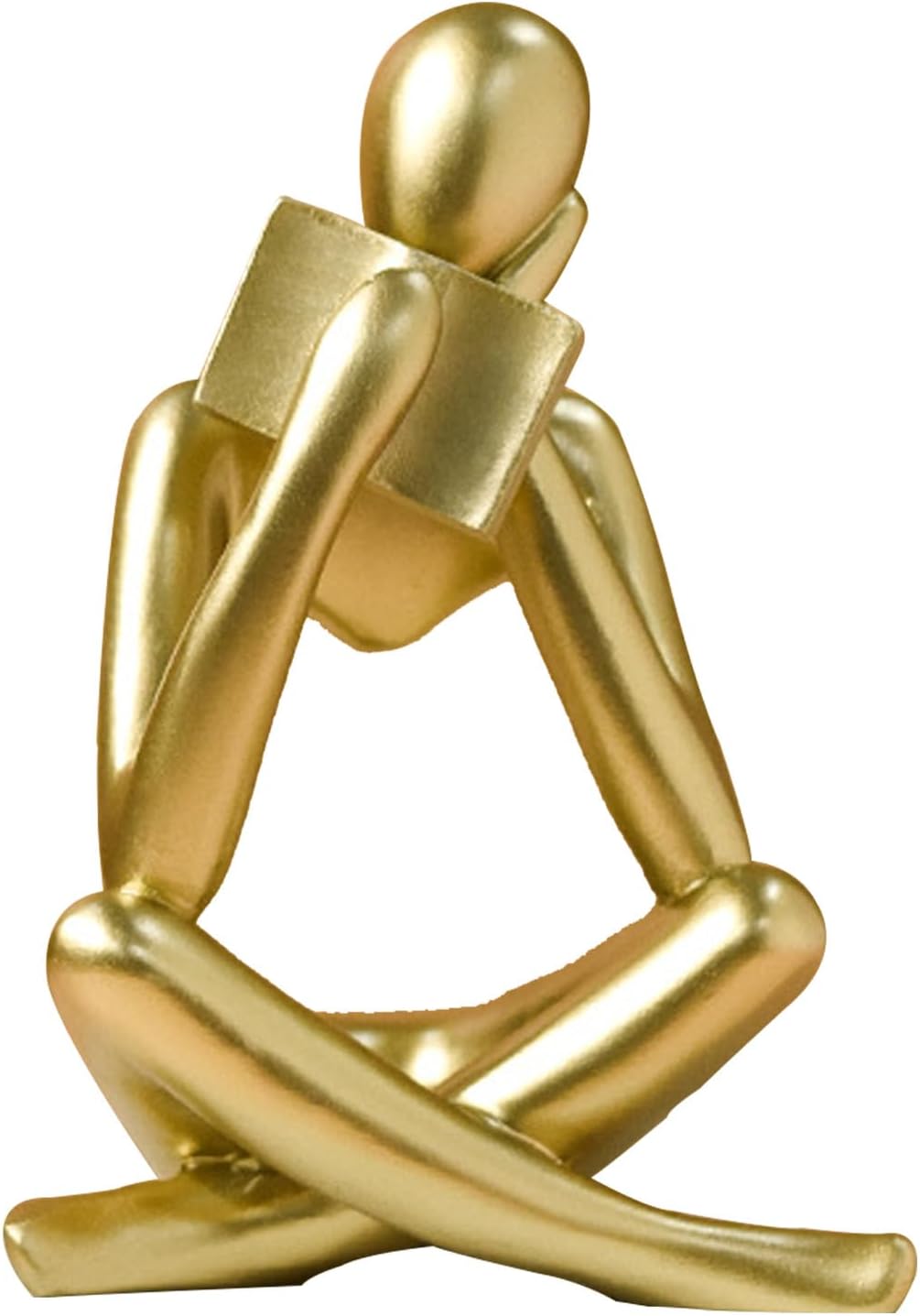 Bookshelf Decor Thinker Statue - Abstract Style Thinker Sculptures Modern Aesthetic Figurine Decoration Statues for Home Decor-Right Thinking-Gold
