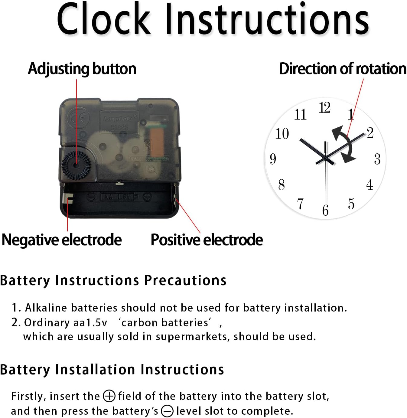 Big Wall Clock for Living Room Decor Marble Glass Wall Clock Battery Operated 16 Inch Black Wall Clocks Non Ticking