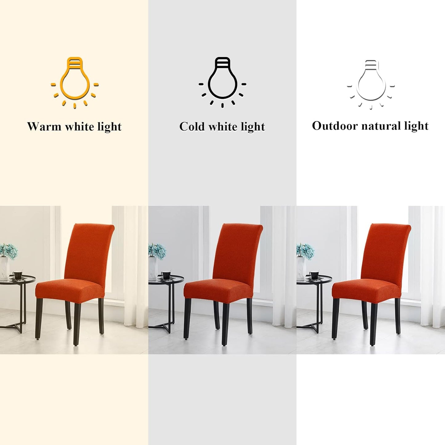 Joccun Chair Covers for Dining Room Set of 8, Dining Chair Slipcovers Stretch Dining Room Chair Covers Seat Protector,Washable Parsons Chair Cover for Home,Hotel,Banquet(Pureed Pumpkin,8 Pack)