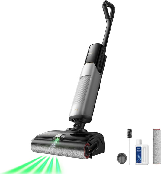 Mova X4 Pro Wet Dry Vacuum Cleaner, 20000Pa Cordless Vacuum Mop with Zero Tangle, Hot Water Mopping for Sticky Messes,194℉ Hot Air Self Drying, 180° Lie Flat, Push-In Charging Station, LED Display