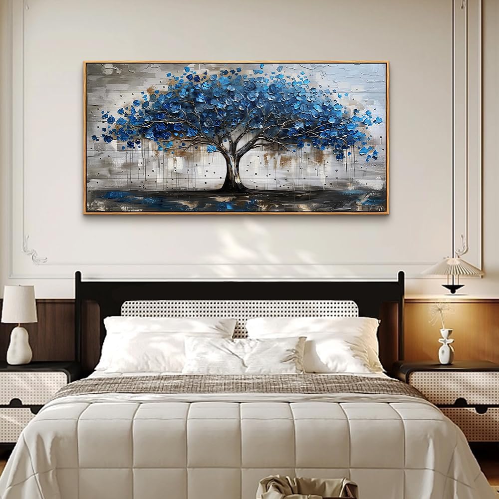 hyidecorart Canvas Wall Art For Office Abstract Wall Decoration For Living Room Bedroom Decor Tree Panoramic Landscape Wall Paintings Wood Framed Prints Textured Pictures Artwork Modern Hotel Decor