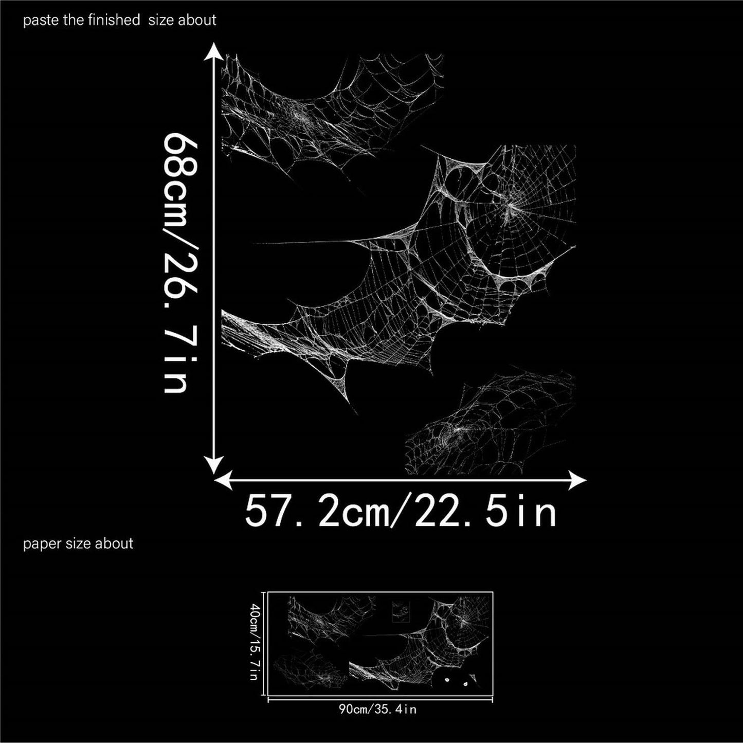 Halloween Window Clings for Glass Fall Static Cling Window Decals 1PCS Spider Web Autumn Reusable Window Stickers Home School Office Decorations