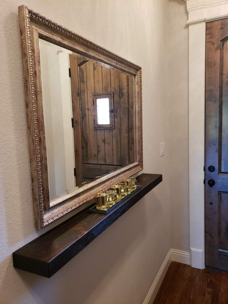 joelsantiques - 48 Inch Wooden Floating Shelves for Wall - 48x6x2 in - Made of Natural Wood - Long Heavy Duty Rustic Wall Shelves for Bedroom - Perfect for Living Room, Kitchen - Mocha