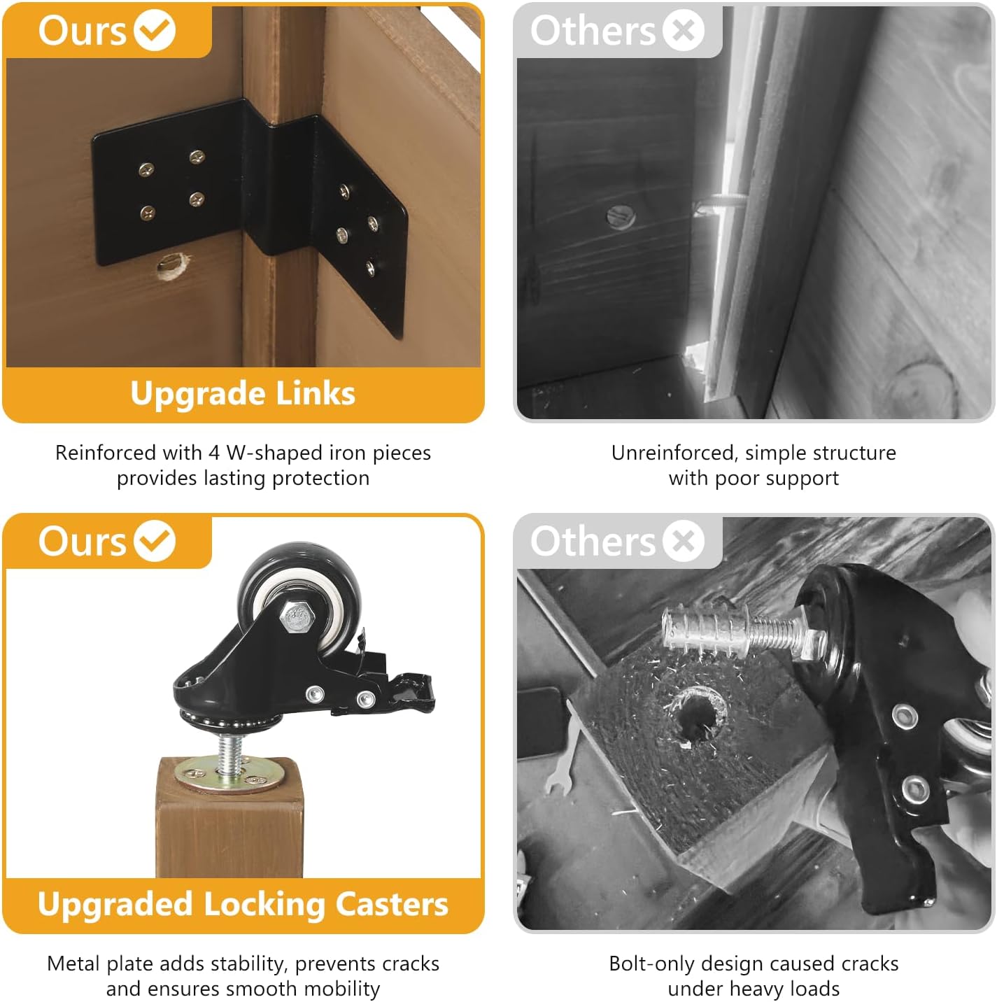 Raised Garden Bed with Lockable Wheels Mobile Elevated Wood Planter,Storage Shelf, Protective Liner,55.5x24x32in (Brown)