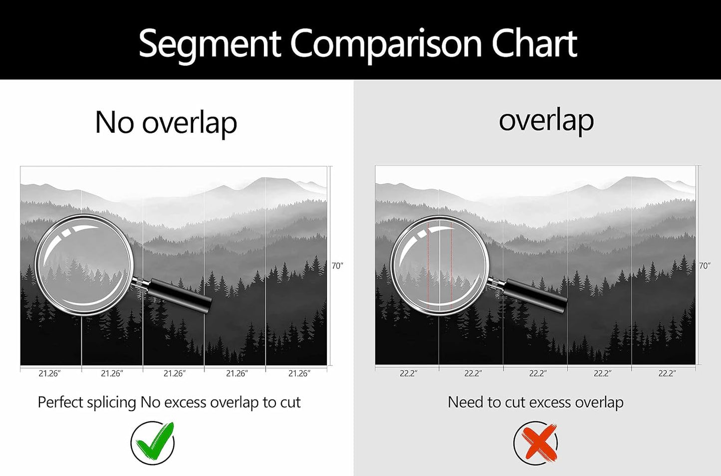 WFBHUA-Black and White Forest Mountain Wallpaper Gray Woodland Nature Landscape Wall Paper Mural for Bedroom Living Room(Not Peel and Stick)