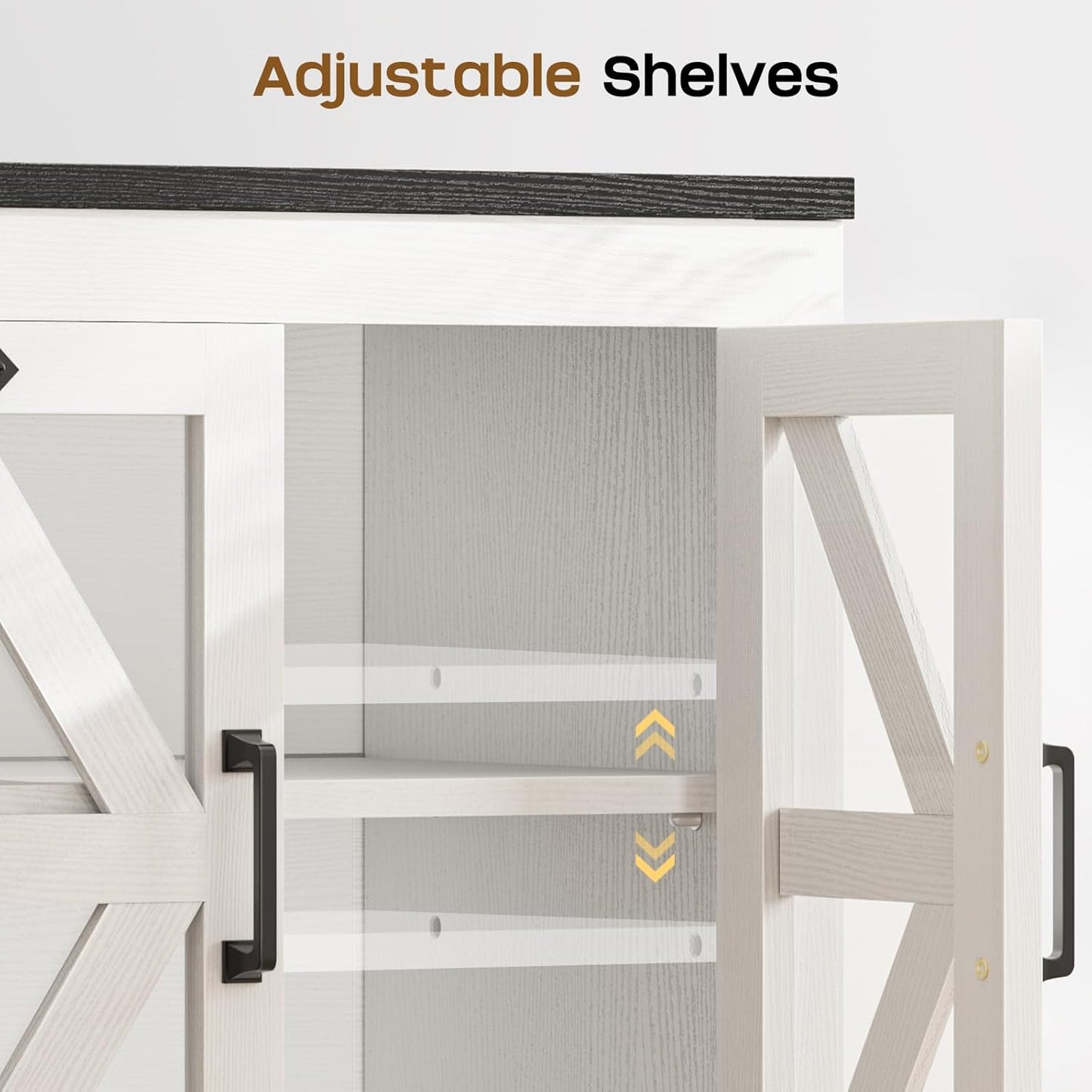 Farmhouse Side Table with Storage Cabinet, End Table with Adjustable Shelf, Large Night Stand, Wood Nightstand with Charging Station, 24" End Tables Living Room, Rustic Bed Side Tables Bedroom