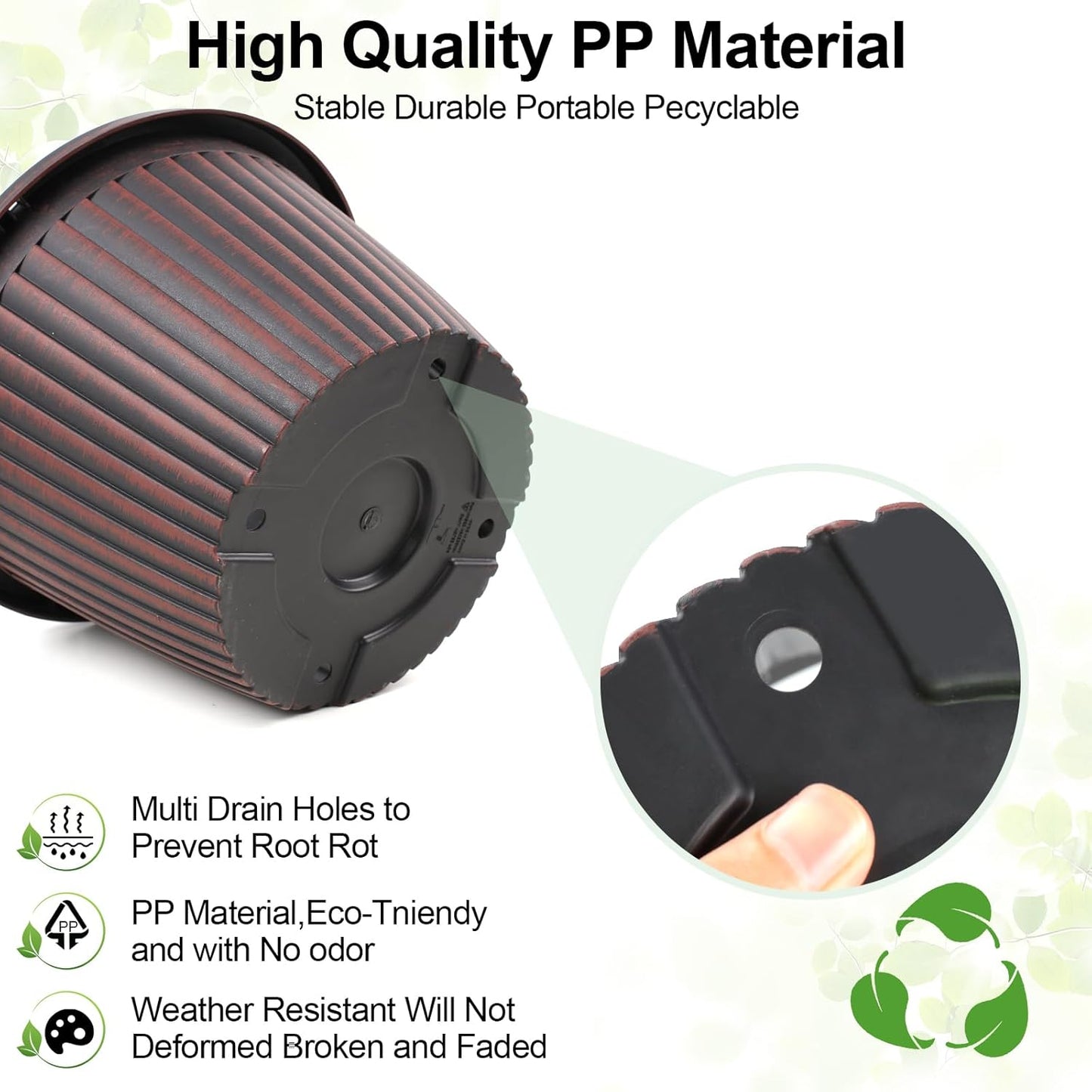 Large-Planter-Indoor-Outdoor Plant Pots, 16 inch 4 Pack Plastic Flower Pots with Saucer And Drainage Holes, Modern Garden Planters For Planting Medium Large Plants， Decorative Resin Garden Pots