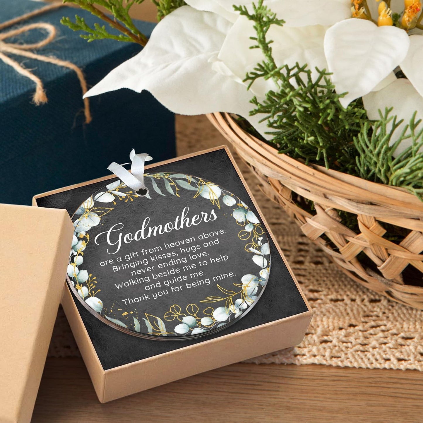 HEXMOZ Godmother Ornament - Godmother Gifts, Godparent Gifts from Godchild, Catholic Ornament, Present from Godchild - Acrylic Christmas Ornaments 2025