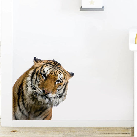 Gentle Tiger Wall Stickers & Decals - Peel & Stick, Removable Funny Tiger Window Stickers for Farmhouse Bedroom, Living Room & Shop Windows