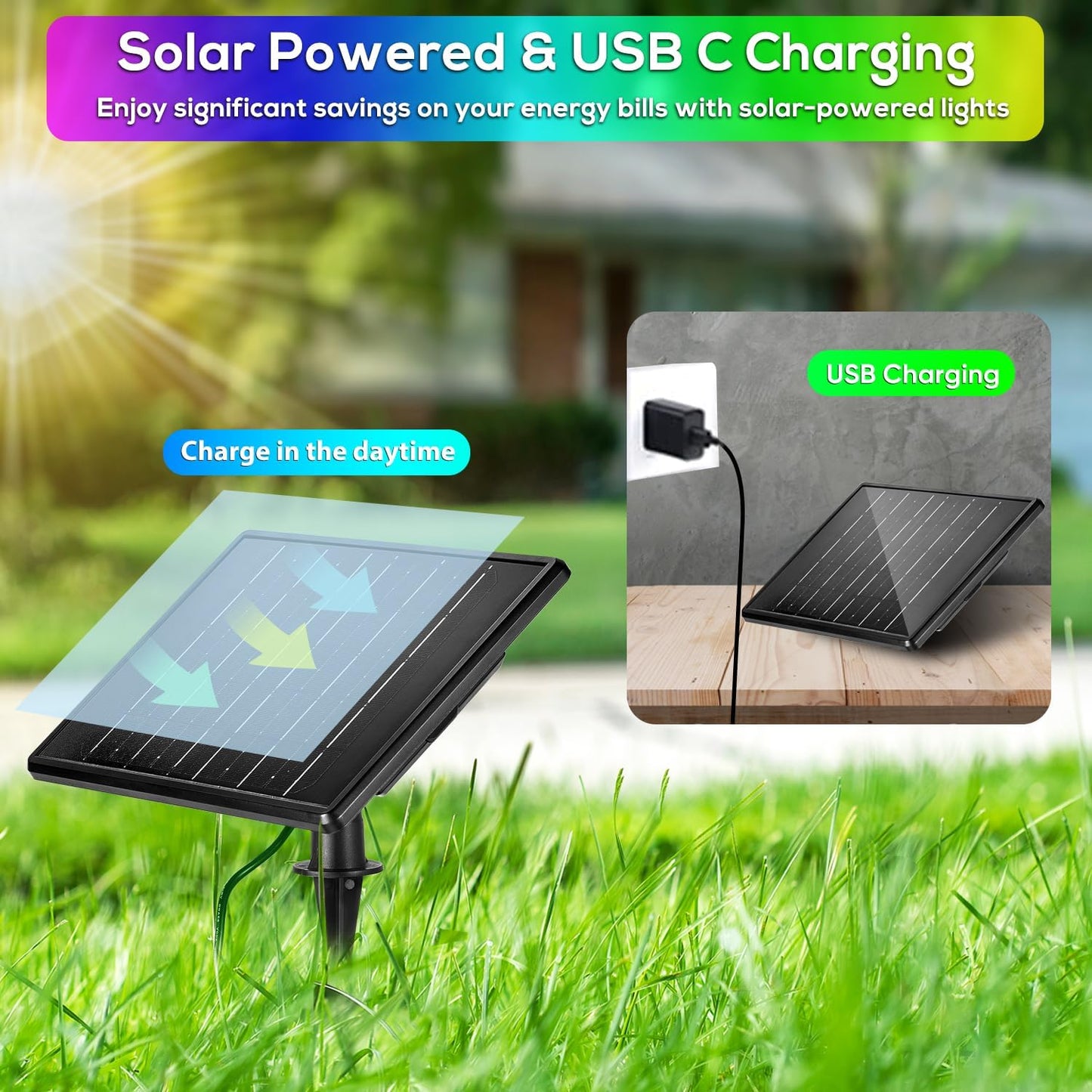 ZYAN Solar Spotlights Outdoor, Solar Landscape Lights with Remote Control, RGBW Colored Spot Lights for Yard, Garden, Lawn, Plant, Tree, Pool Areas, Auto On/Off, Dimmable & Waterproof (4 Pack)