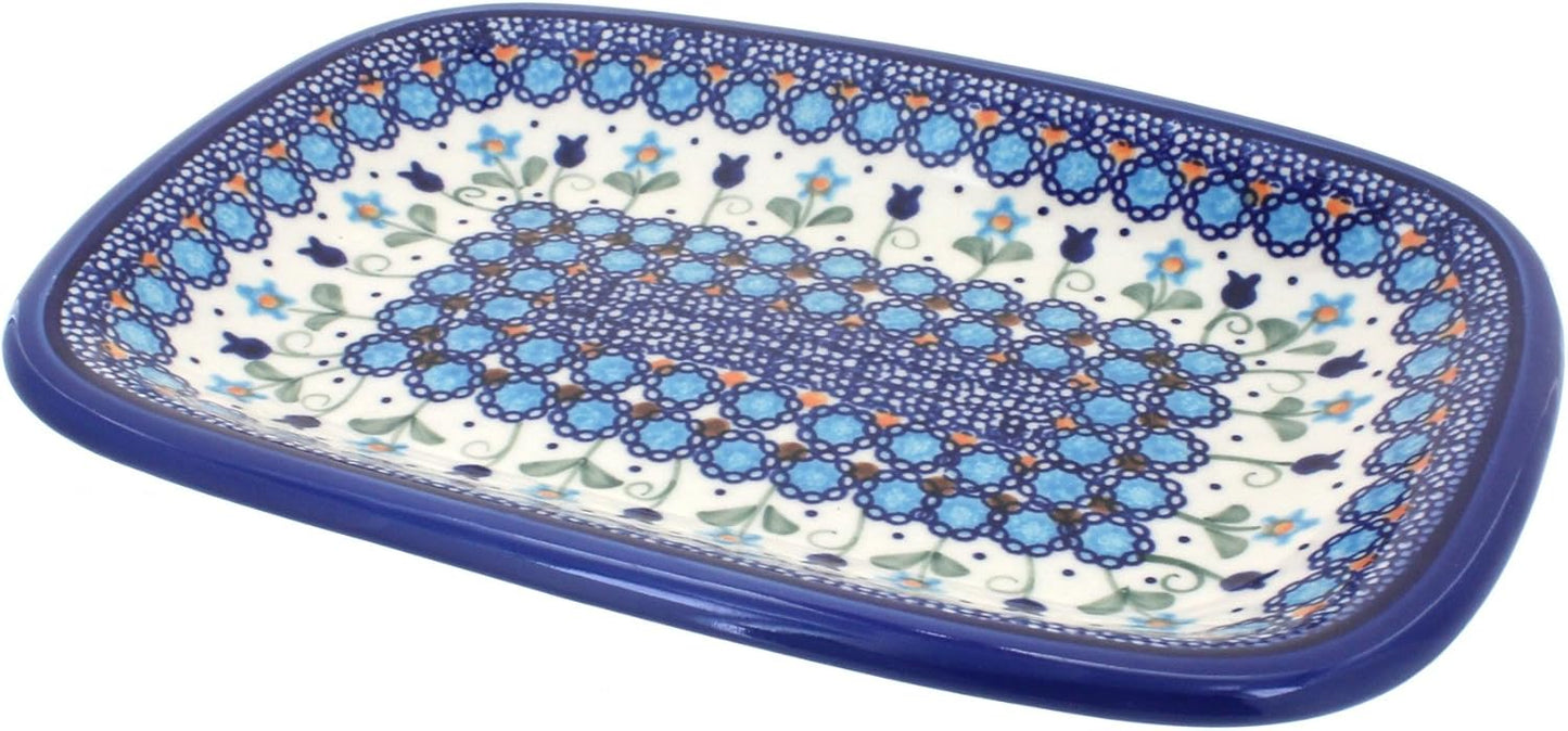 Blue Rose Polish Pottery Savannah Small Rectangular Serving Platter