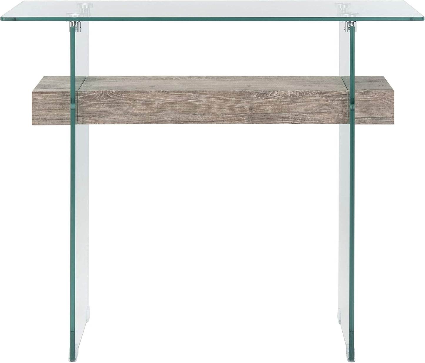 Safavieh Home Kayley Glass and Grey Oak Console Table