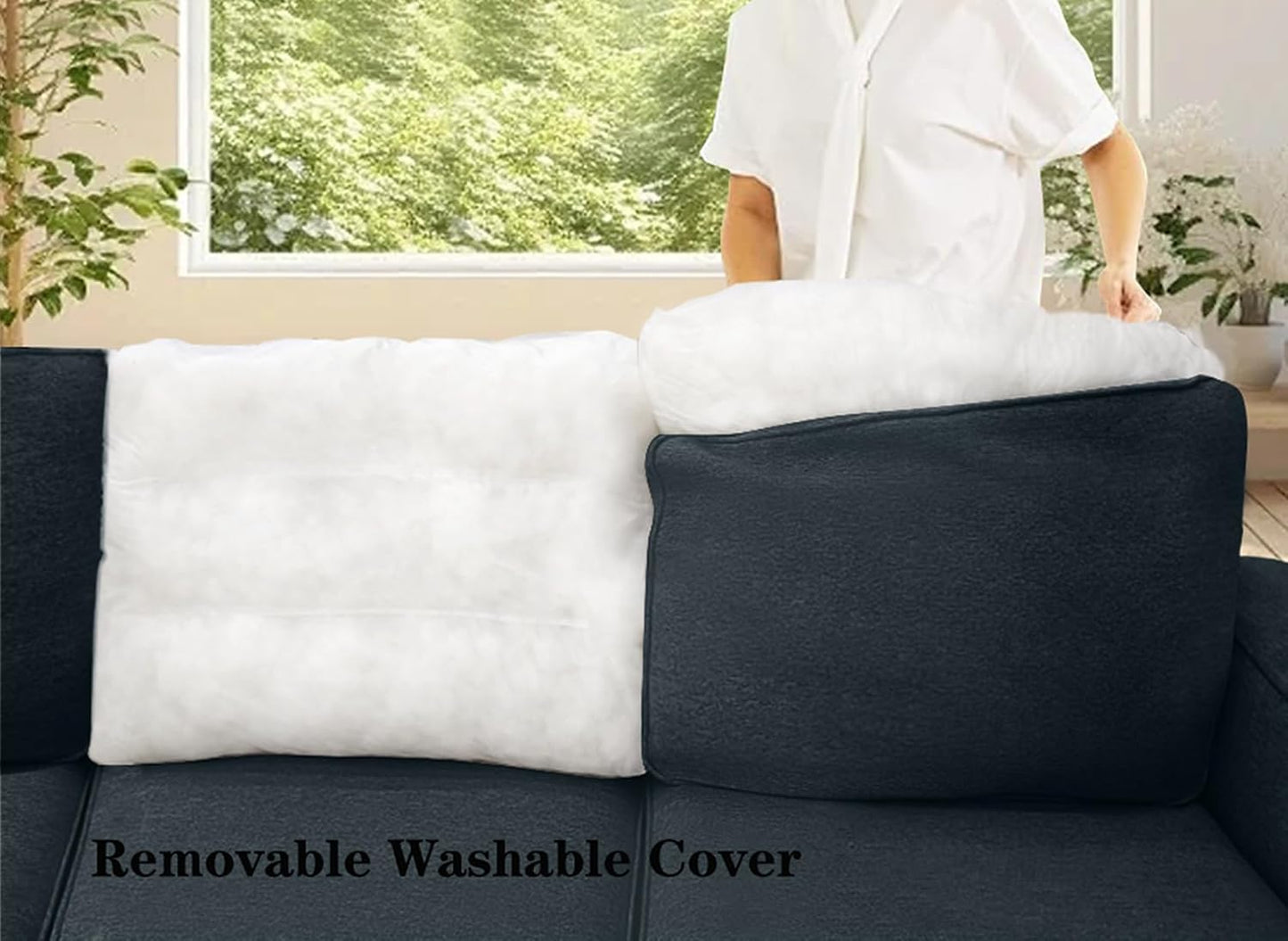 L Lengend Vansen Modular Sectional Sofa U Shaped Couch with Ottoman Modern Reversible Corner Sectional Couch for Living Room (Charcoal, 2+3 with Ottoman)