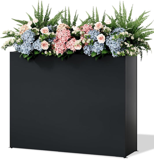 Planter Box Outdoor 38"W x 10.2"D x 30"H- Tall Rectangular Planters for Outdoor Patio/Porch, All-Weather with Anti-dumping Kit, Durable Galvanized Steel, Modern Design for Plants, Flower,Garden
