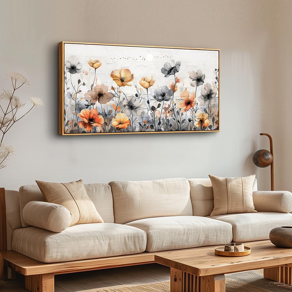 ZUITINGHUA Wood Framed Canvas Wall Art For Living Room Wall Decor For Bedroom Office Wall Decorations Flowers Landscape Paintings Farmhouse Pictures Artwork Room Aesthetic Home Decor 20x40 In