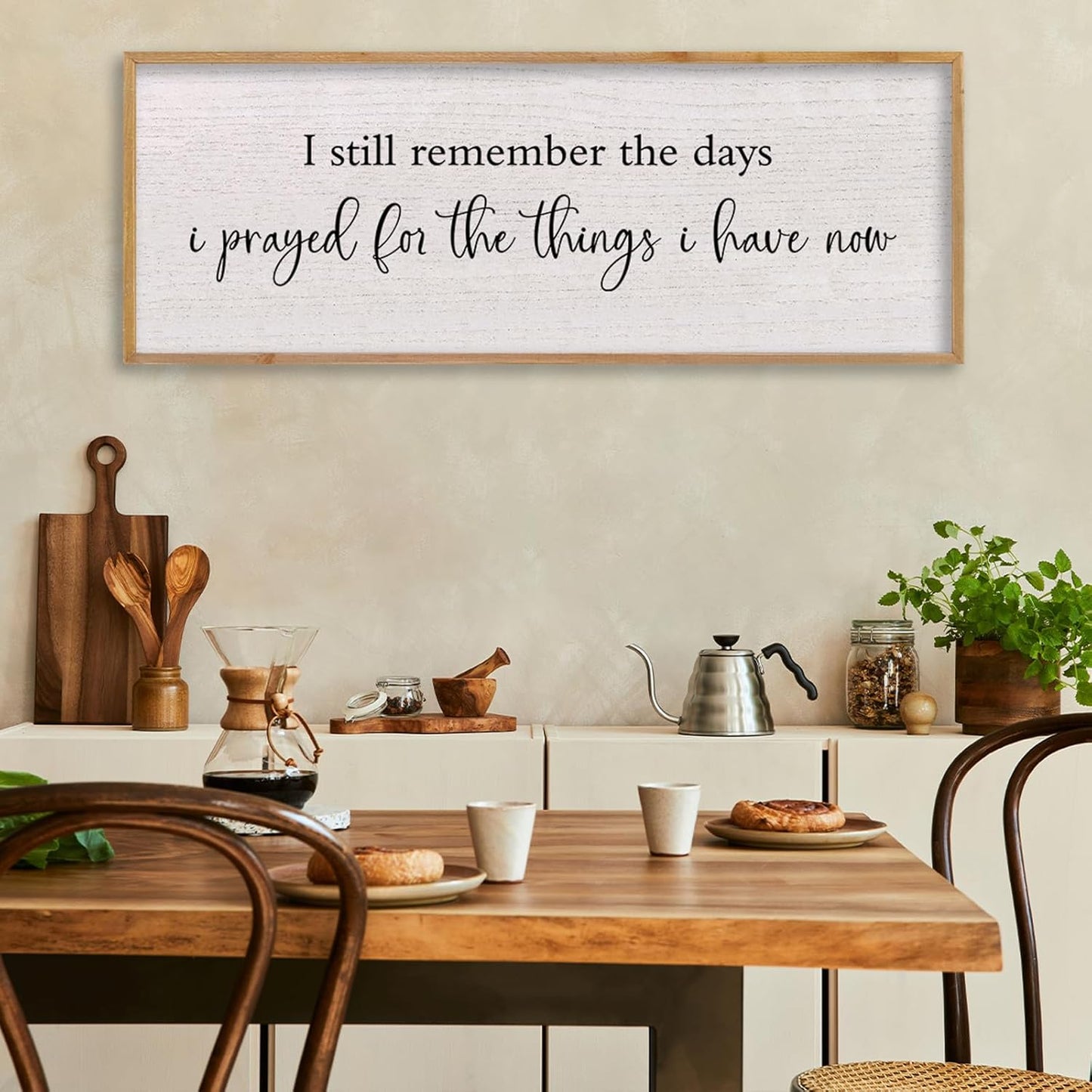 LuZhiQiang I Still Remember The Days I Prayed Sign Bible Verse Christian Wall Decor 40"X15" for Scripture Religious Family Living Room Holy Catholic God Jesus Christ Prayer Home Wall Art (Wood)
