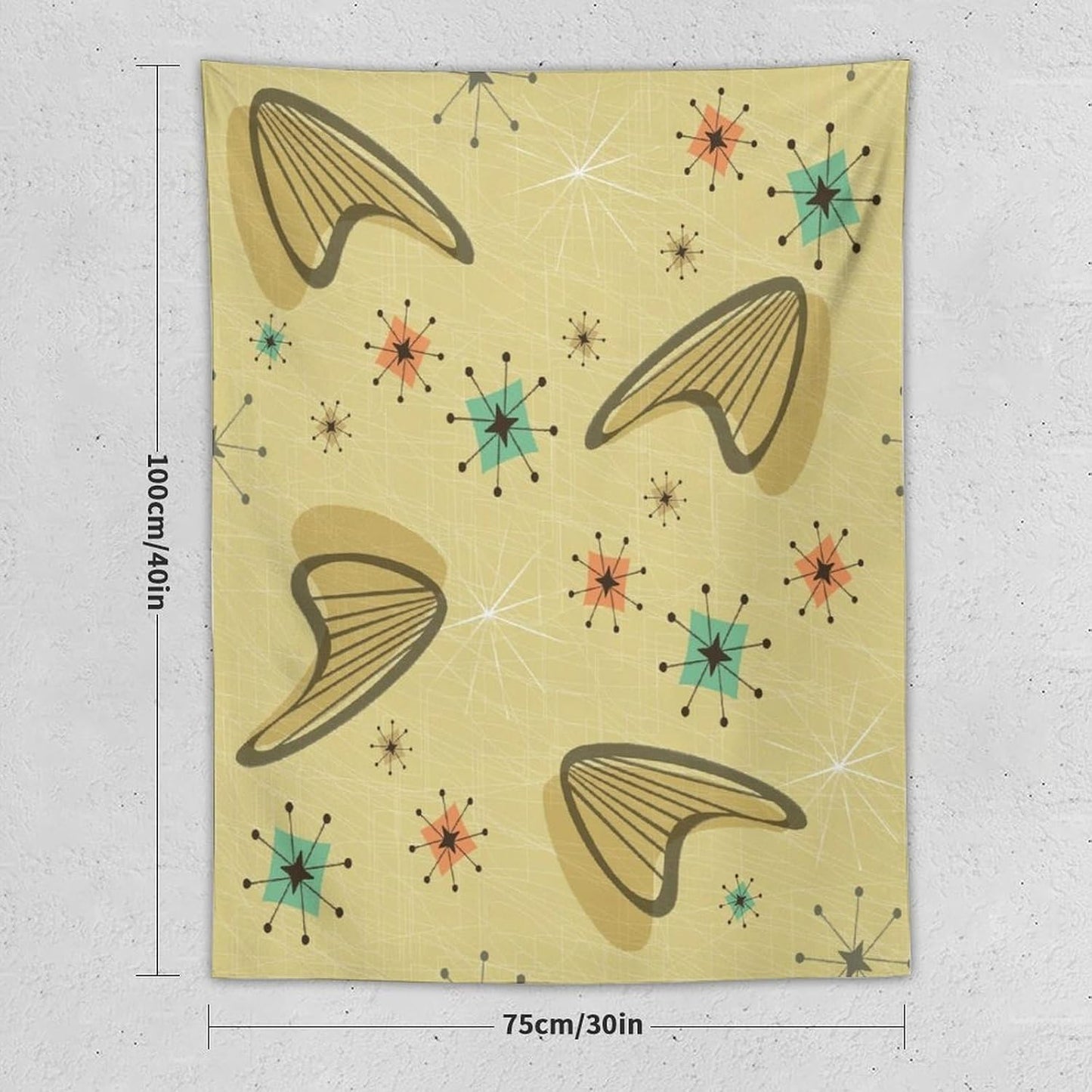 ICMOLYYENLO Boho Medieval Cat Tapestry, Abstract Atomic Starburst Geometric Aesthetic Art Wall Hanging For Bedroom Living Room Dormitory 60x80 Inches