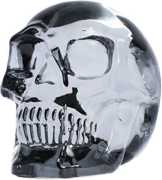 Model Statue for Home Décor Crystal Skull Decorative Figurine Gifts for Women Husbands Halloween Head Figurine Decoration Gift (Silver Skull)