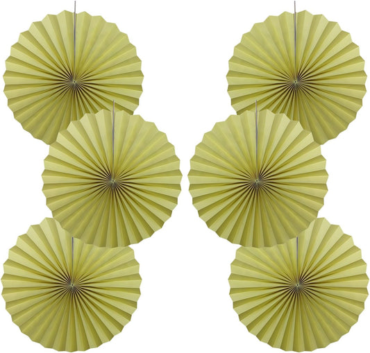 BARTHEW Yellow Hanging Paper Fans,Yellow Accessories Paper Decorations for Party,Color Party Decorations,Bee Themed Classroom Decor,16in Hanging Paper Fans 30 Color DIY Set （Light Yellow）
