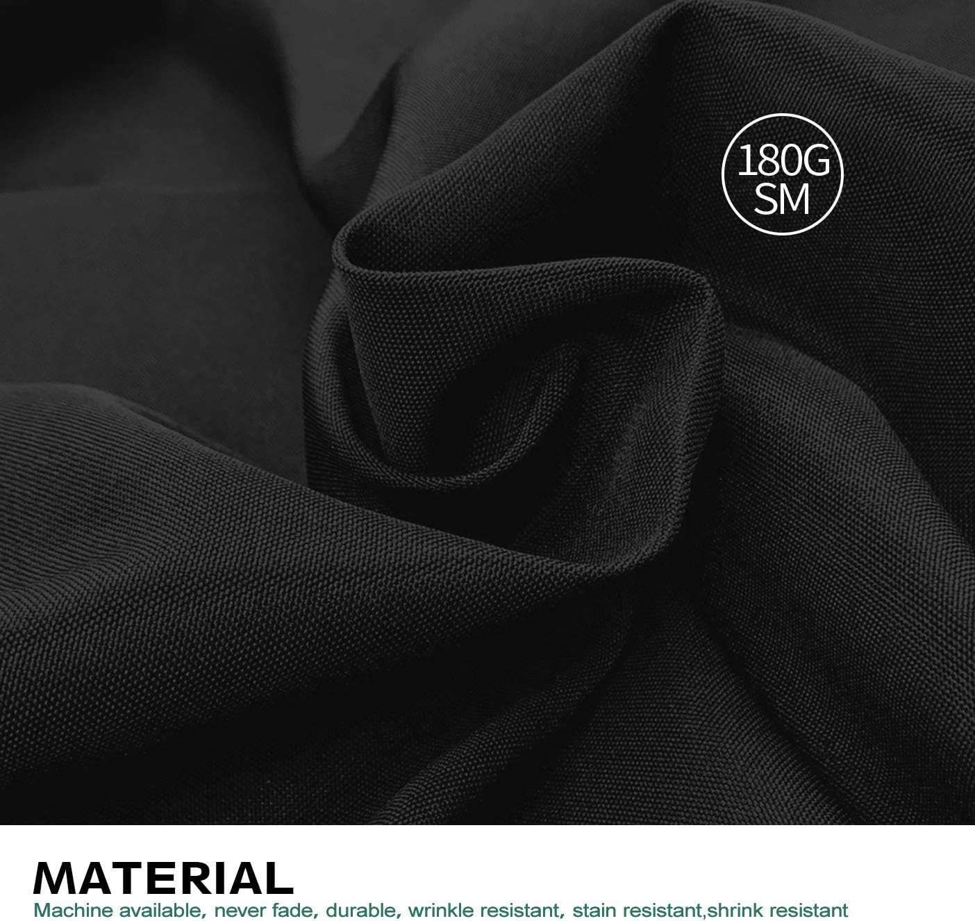 Surmente Black Tablecloth 60 x 120-inch Rectangular Polyester Table Cloth for Weddings, Banquets, or Restaurants