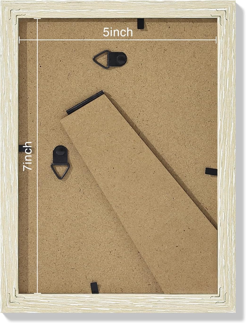 Vittanly 5x7 Picture Frames Set of 9, Shatter Resistant Plexiglass, Display 4x6 Pictures with Mat or 5x7 without Mat, Photo Frames for Wall or Tabletop, Engineered Wood, Cornsilk